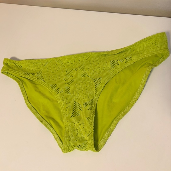 Aerie Perkier Push-Up Crochet Low Rise Bikini Matching Set Lime Green 32 C M - Picture 5 of 6